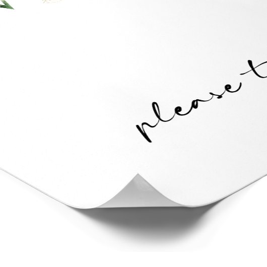 緑とモダン金ゴールドの赤ちゃんシャワーが好意サイン ポスター (角)