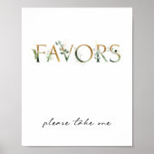 緑とモダン金ゴールドの赤ちゃんシャワーが好意サイン ポスター (正面)