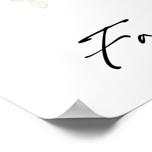 緑とモダン金ゴールドの赤ちゃんシャワーが好意サイン ポスター (角)