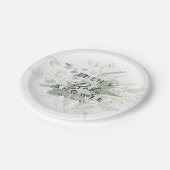 緑とモダン金ゴールドの赤ちゃんシャワー ペーパープレート (アングル)