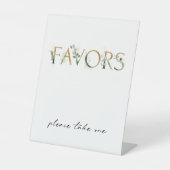 緑とモダン金ゴールドの赤ちゃんシャワー 台座サイン (正面)