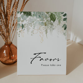 緑とモダン金ゴールドの赤ちゃんシャワー 台座サイン