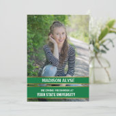 緑とモダン金ゴールドフォトトランクパーティー 招待状 (スタンド正面)