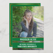 緑とモダン金ゴールドフォトトランクパーティー 招待状 (正面/裏面)