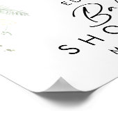 緑とモダン金ゴールド歓迎ベイビーシャワーのサイン ポスター (角)