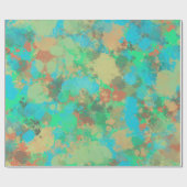 緑とモダン黄色のドロップ抽象デザイン ラッピングペーパー (フラット)