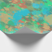 緑とモダン黄色のドロップ抽象デザイン ラッピングペーパー (角)