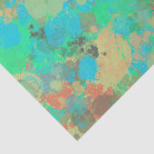 緑とモダン黄色のドロップ抽象デザイン 薄葉紙 (詳細)