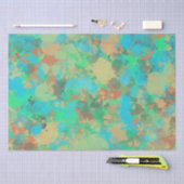 緑とモダン黄色のドロップ抽象デザイン 薄葉紙 (クラフト)