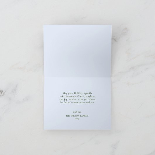 緑とモノグラム非写真折り畳み休日C カード (内部)