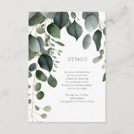 緑とユーカリ結婚の詳細 エンクロージャーカード