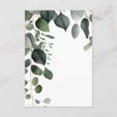 緑とユーカリ結婚の詳細 エンクロージャーカード (裏面)