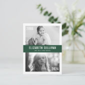 緑と今の写真コラージュ卒業 案内ポストカード (スタンド正面)