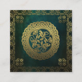 緑と伝統的金ゴールドの日付カードの保存 エンクロージャーカード (裏面)