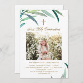 緑と写真第1聖餐式招待状 案内状 (正面/裏面)