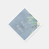 緑と埃の多いブ結婚ルー スタンダードカクテルナプキン (角)