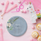 緑と埃の多いブ結婚ルー ペーパープレート (パーティー)