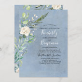 緑と埃の多い結婚青の婚約パーティ 招待状 (正面/裏面)