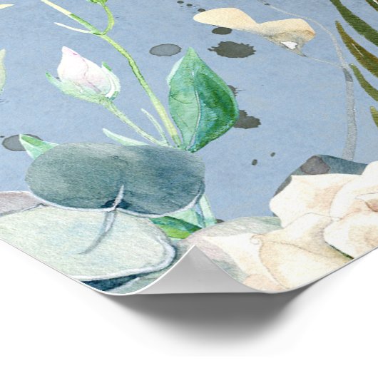 緑と埃の多い結婚青の歓迎サイン ポスター (角)