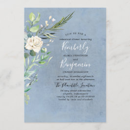 緑と埃の多い青結婚のリハーサル 招待状