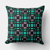 緑と幾何学色の幾何学模様pl クッション (正面)