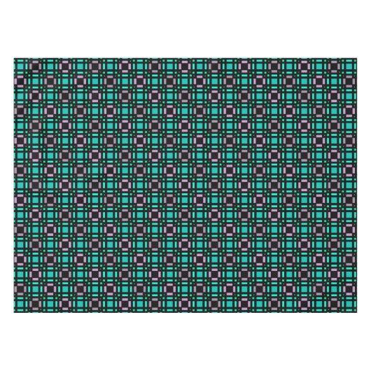 緑と幾何学色の幾何学模様pl テーブルクロス (正面(横))