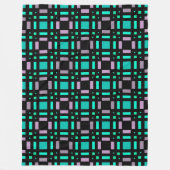 緑と幾何学色の幾何学模様pl フリースブランケット (正面)