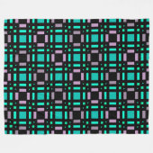 緑と幾何学色の幾何学模様pl フリースブランケット (正面(横))