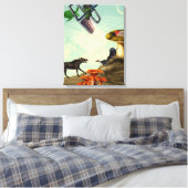 緑と息をのむ惑星 キャンバスプリント (インサイチュ (寝室))