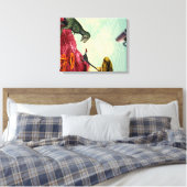 緑と息をのむ惑星 キャンバスプリント (インサイチュ (寝室))