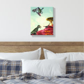 緑と息をのむ惑星 キャンバスプリント (インサイチュ (寝室))