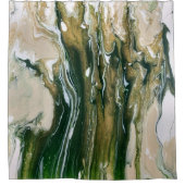 緑と日焼け抽象芸術シャワーカーテン シャワーカーテン (正面)