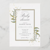 緑と日焼け金ゴールドシャワー 箔招待状 (正面)