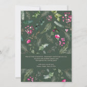 緑と明るいピンクの植物性のアーチのクリスマスフォト シーズンカード (裏面)