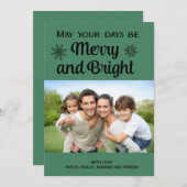 緑と明メリーるい写真のクリスマスカード シーズンカード (正面/裏面)