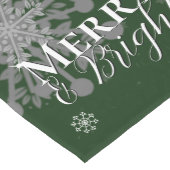 緑と明メリーるい雪片クリスマス ミディアムテーブルランナー (コーナー)