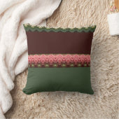 緑と暗褐色 クッション (ブランケット)