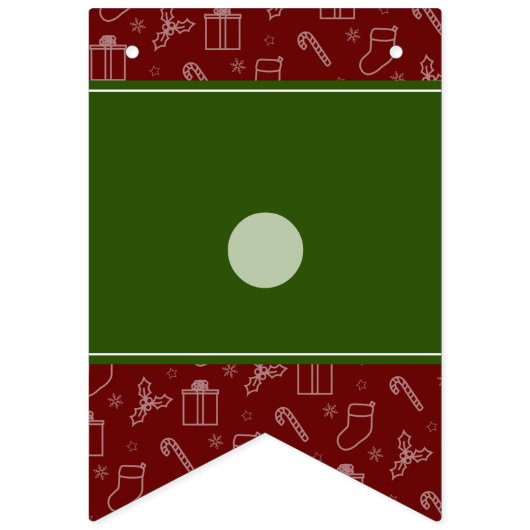 緑と暗赤色のメリークリスマスアイコンのフラグ バンティングフラッグ (第1の旗)