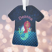 緑と月の海の青で泡立つ人魚 オーナメント