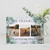 緑と木の素朴クリスマスフォト シーズンカード (スタンド正面)