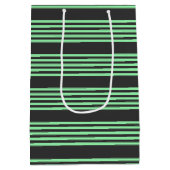 緑と木炭の五ストライプ種類 ミディアムペーパーバッグ (裏面)