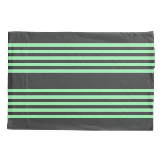 緑と木炭の五ストライプ種類 枕カバー (裏面)