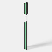 緑と木炭の五ストライプ種類 iPhoneケース (右側面)