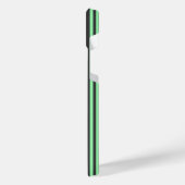 緑と木炭の五ストライプ種類 iPhoneケース (左側面)