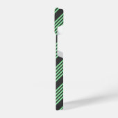 緑と木炭の五ストライプ種類 iPhoneケース (左側面)