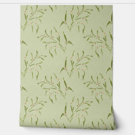 緑と果実の枝ボタニカルパターン 壁紙