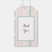 緑と桃の幾何学的 ギフトタグ (正面)