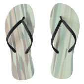 緑と桃の抽象芸術ストライプ ビーチサンダル (ソール)