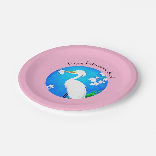 緑と桜さくらんぼの花と青空 ペーパープレート (アングル)