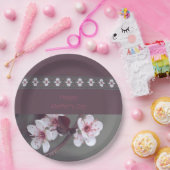 緑と梅のピンクス ペーパープレート (パーティー)